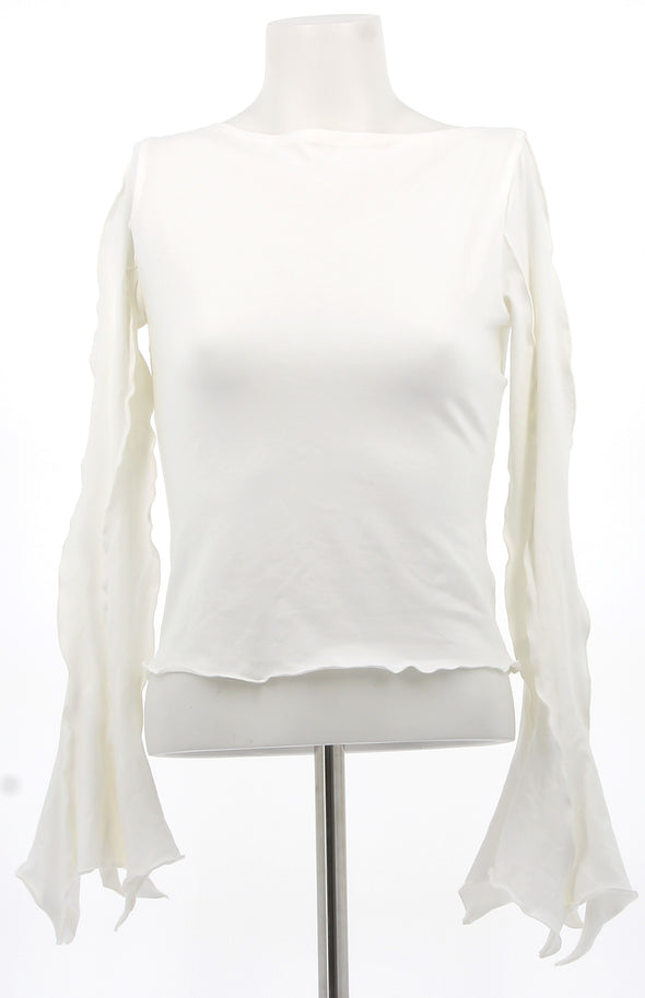 Top blanc avec manches fluides
