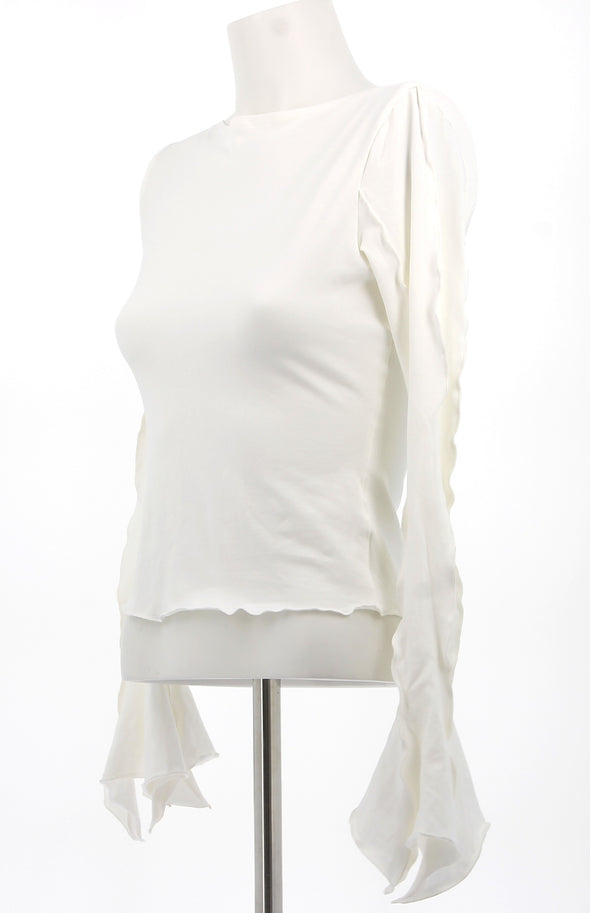 Top blanc avec manches fluides