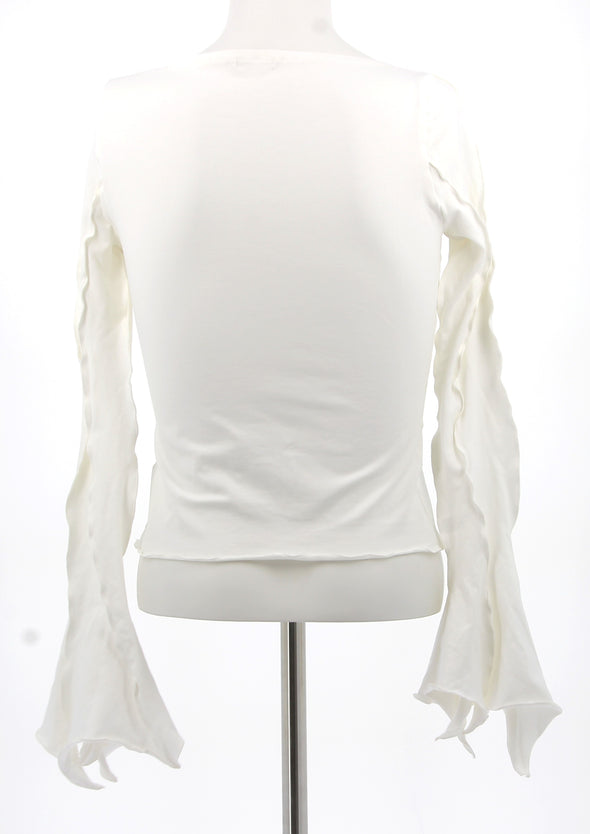 Top blanc avec manches fluides