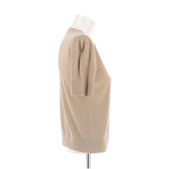 Top en cachemire beige