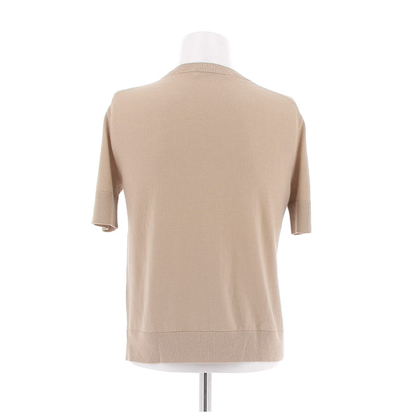 Top en cachemire beige