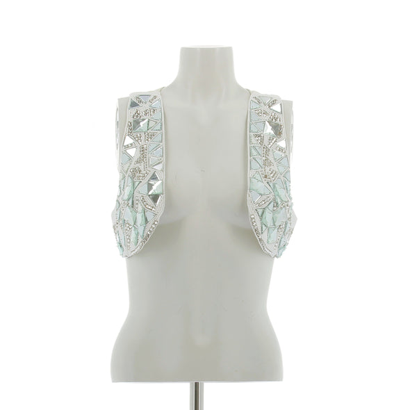Veston blanc à sequins