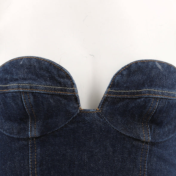 Top bustier en denim