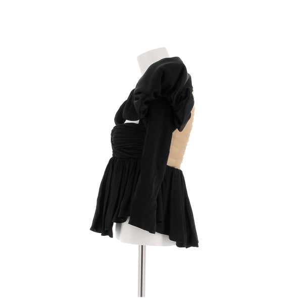 Top en soie noir