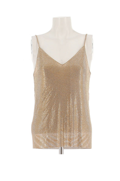 Top côte de maille doré et strass