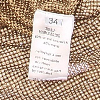 Top côte de maille doré et strass