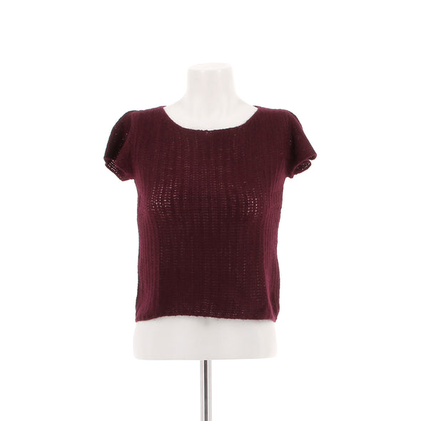 Top en cachemire bordeaux