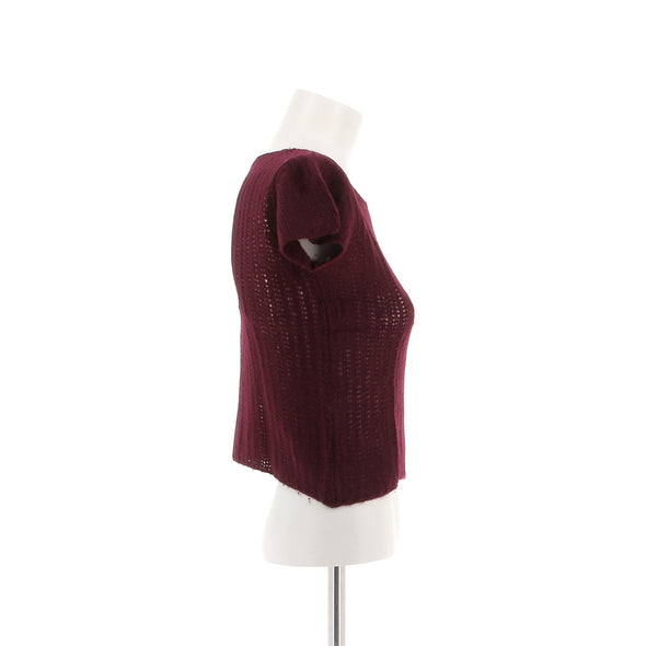 Top en cachemire bordeaux