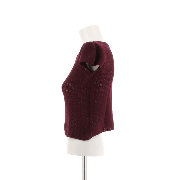 Top en cachemire bordeaux