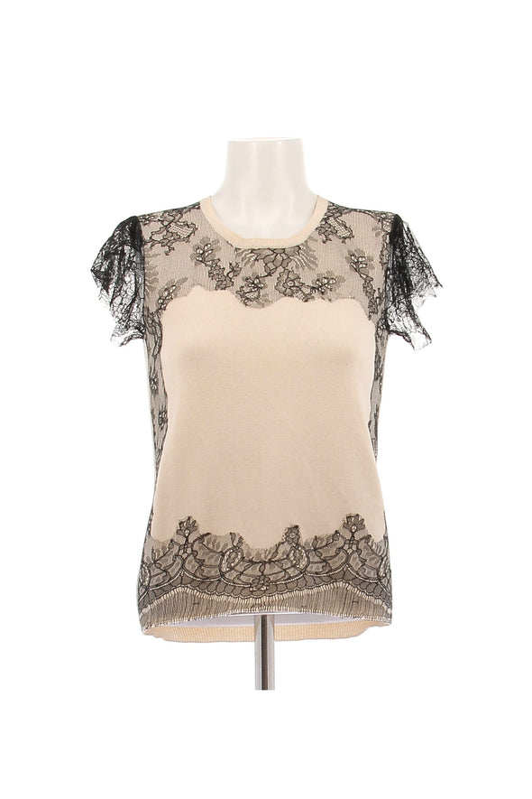 Top en maille et dentelle