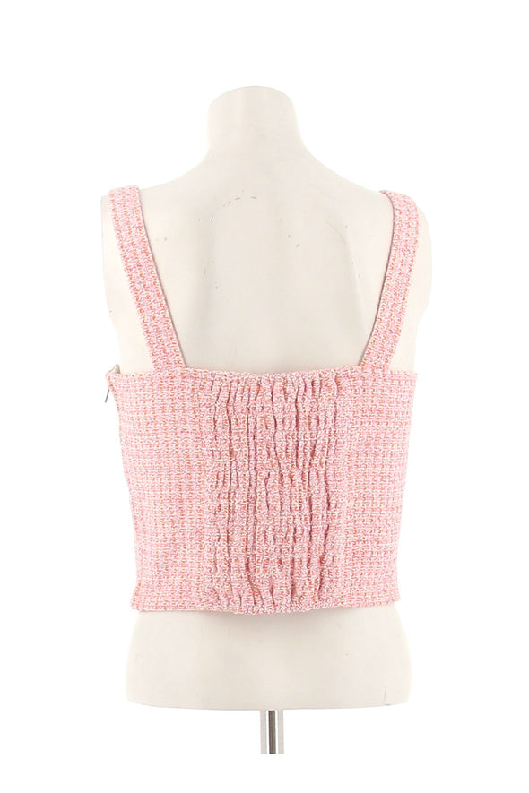 Top en tweed rose