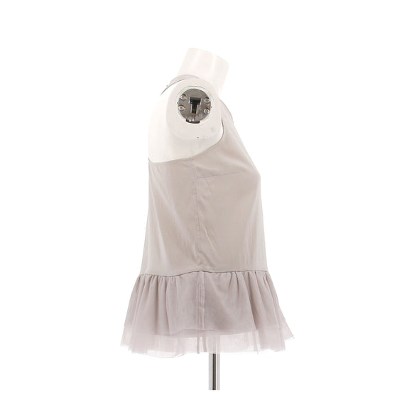 Top gris en soie