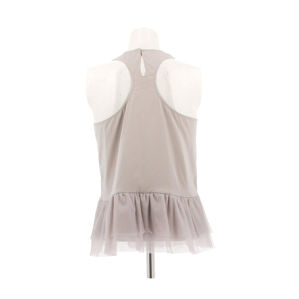 Top gris en soie