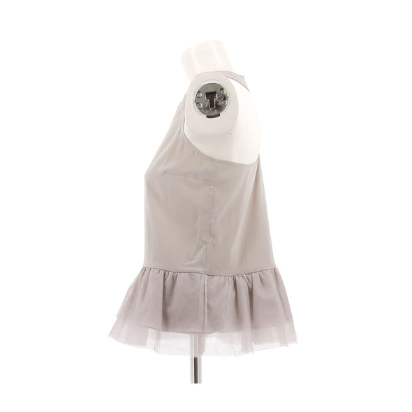 Top gris en soie