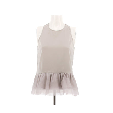 Top gris en soie
