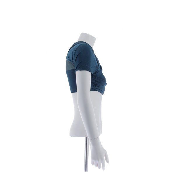 Top drapé "Tani" bleu marine