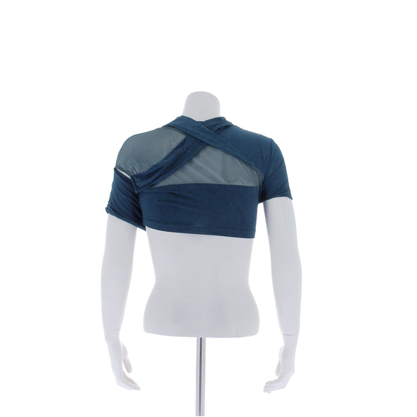 Top drapé "Tani" bleu marine
