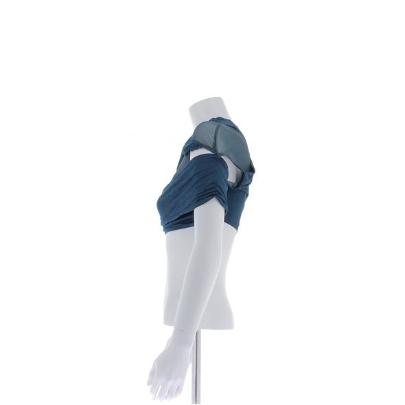 Top drapé "Tani" bleu marine