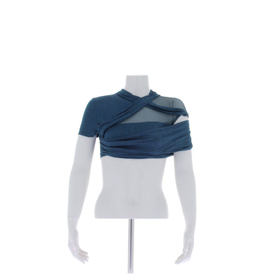 Top drapé "Tani" bleu marine