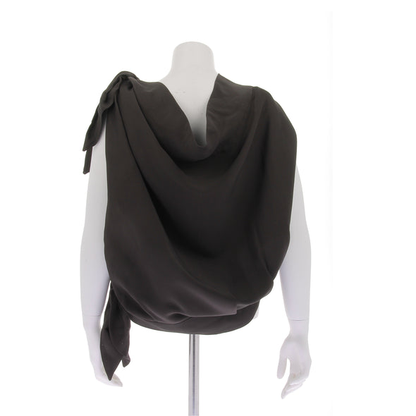 Top drapé marron