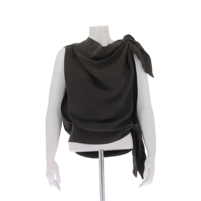 Top drapé marron