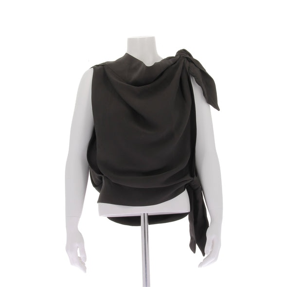 Top drapé marron