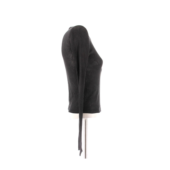 Top en soie noir