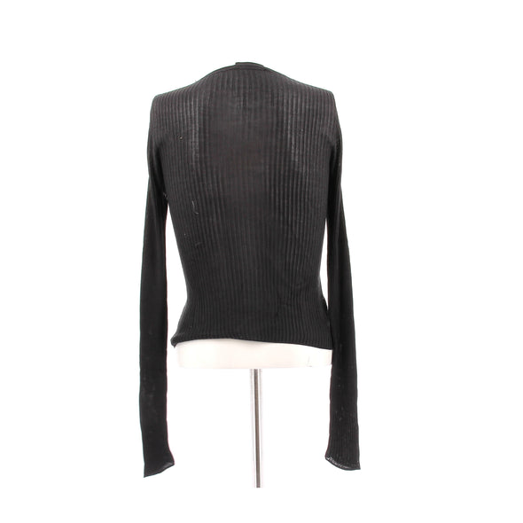 Top en soie noir