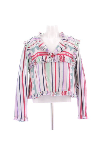 Top rayé multicolore