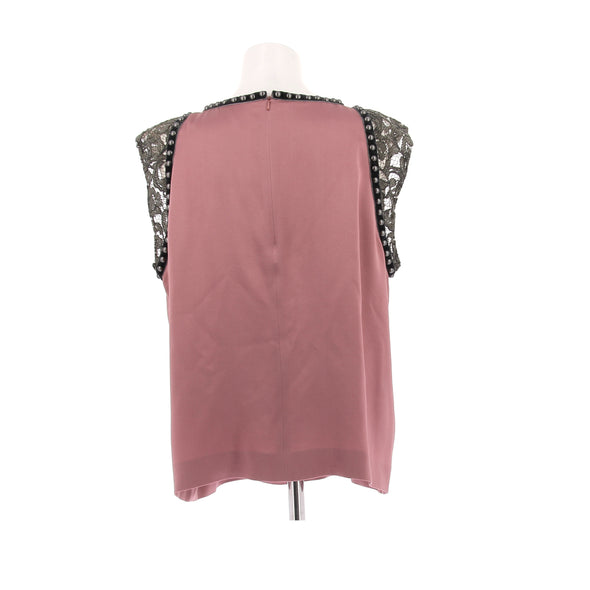 Top en soie rose