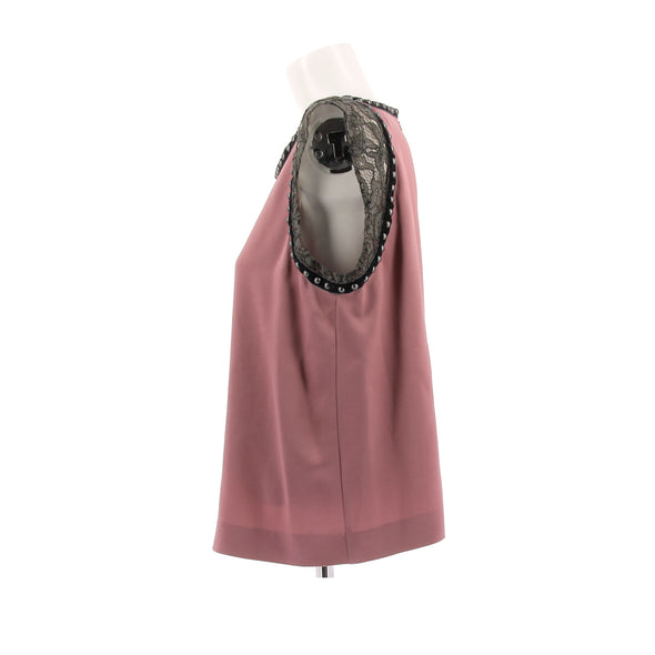 Top en soie rose