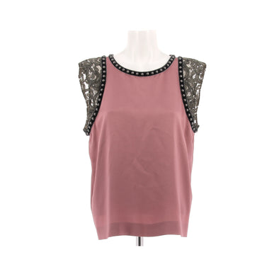 Top en soie rose