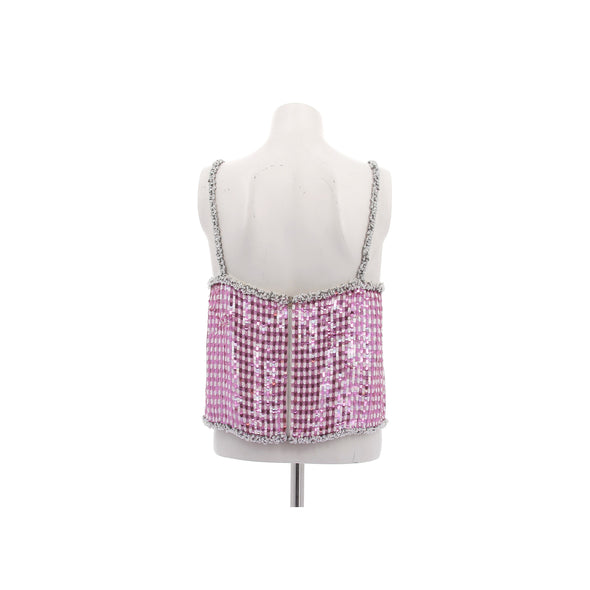 Top en soie et sequins