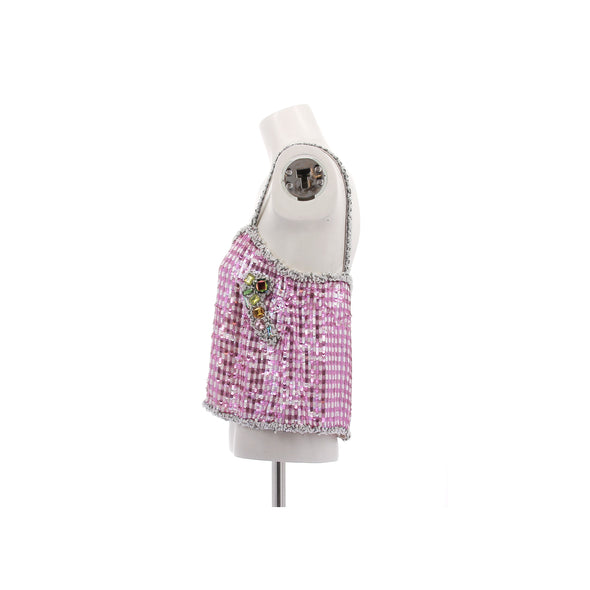Top en soie et sequins