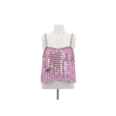 Top en soie et sequins