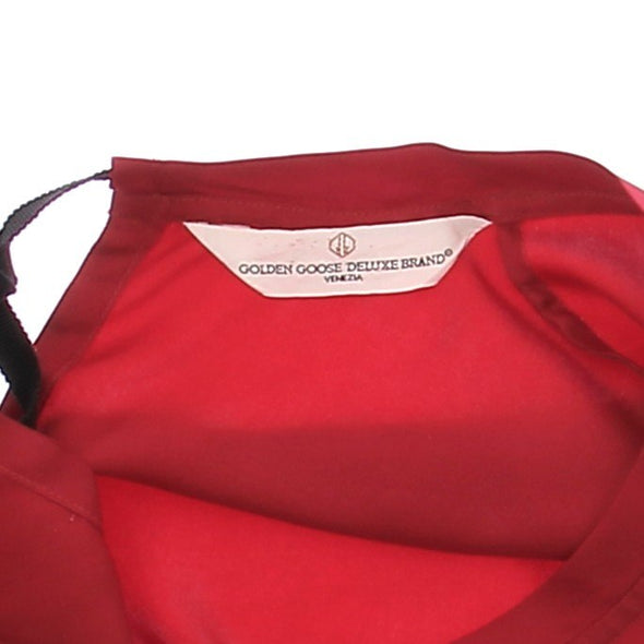 Top en soie rouge