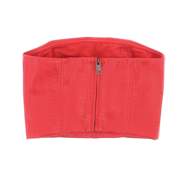 Top bustier en simili cuir
