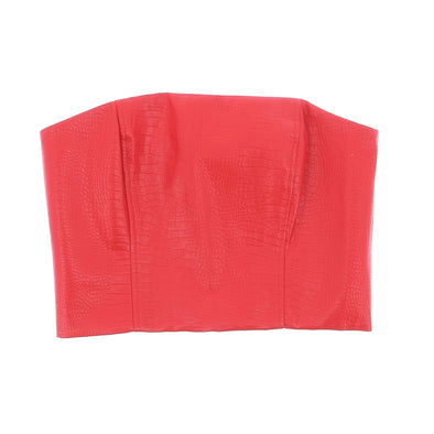 Top bustier en simili cuir