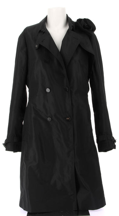 Trench noir en soie