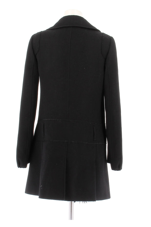 Manteau en laine et fourrure