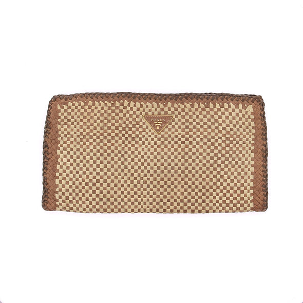 Pochette en cuir tressé