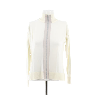 Pull Col roulé blanc