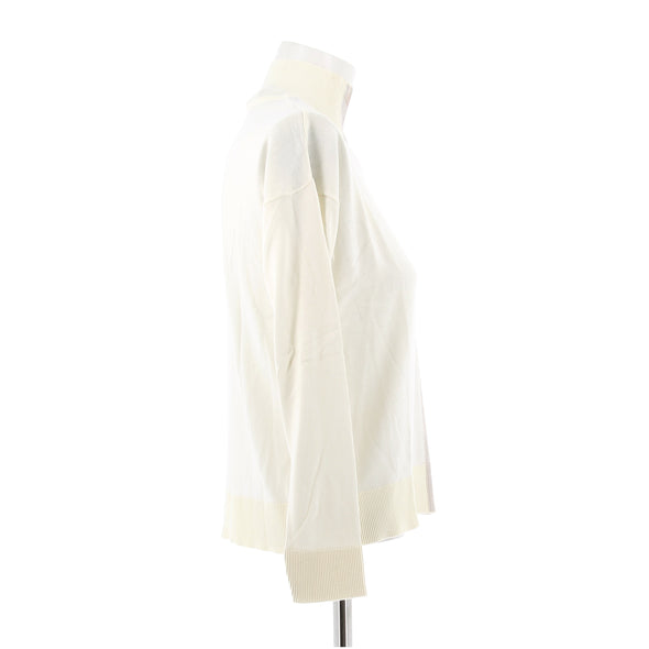 Pull Col roulé blanc