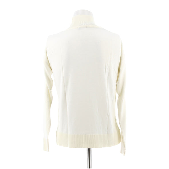 Pull Col roulé blanc