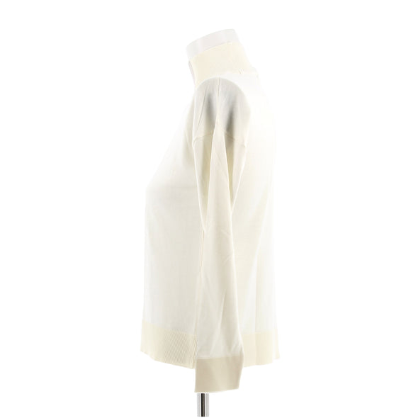 Pull Col roulé blanc