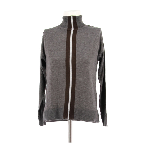 Pull col roulé gris