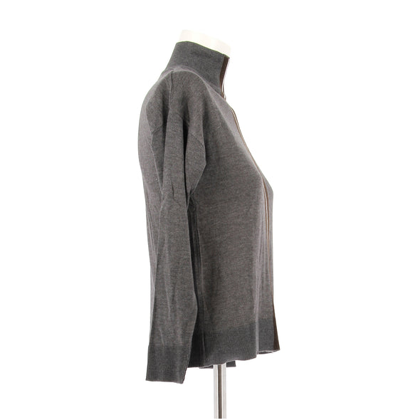 Pull col roulé gris