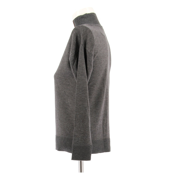 Pull col roulé gris