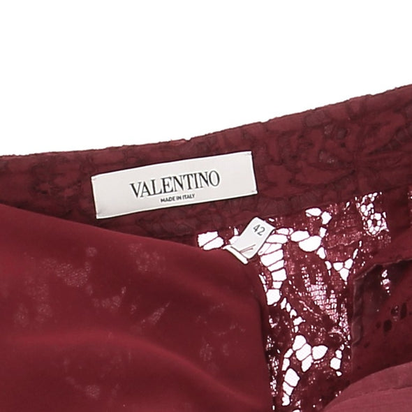 Pantalon en dentelle bordeaux