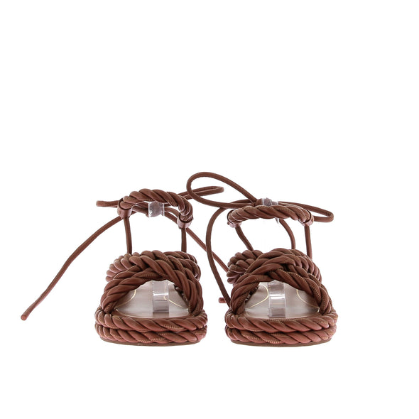 Sandales tressées marrons